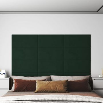 Стенни панели Holman, 12 бр, тъмнозелени, 60x30 см, плат, 2,16 м²