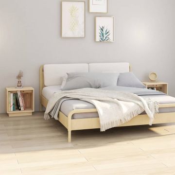 Нощни шкафчета Henley, 2 бр, 40x30x40 см, борово дърво масив