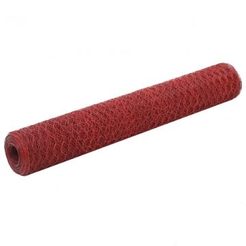 Кокошкарска мрежа Oneill, стомана с PVC покритие, 25х1 м, червена