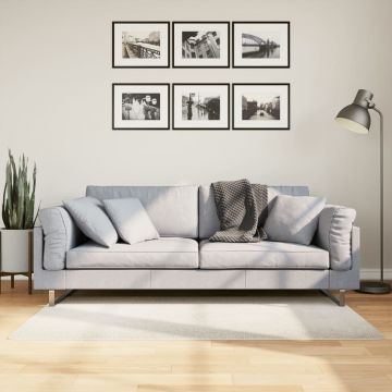 Килим "IZA" с къс косъм, скандинавски вид, кремав, 80x150 см