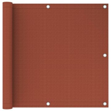 Балконски параван, теракота, 90x400 см, HDPE