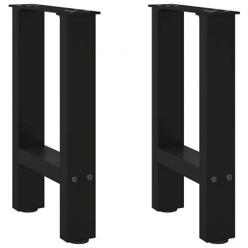 Крака за масичка за кафе черни 2 бр. 28x(42-43) cm стомана