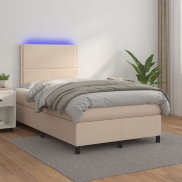 Боксспринг легло с матрак LED капучино 120x200 см