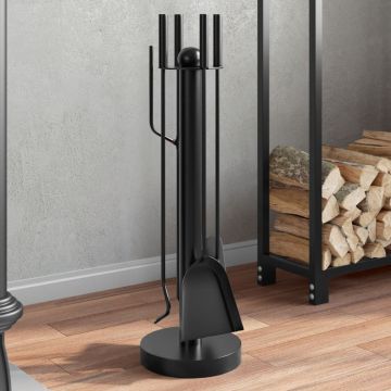 Комплект инструменти за камина, 5 части, 18x56 см, стомана