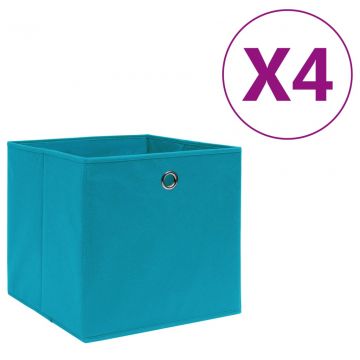 Кутии за съхранение 4 бр нетъкан плат 28x28x28 см бебешко синьо