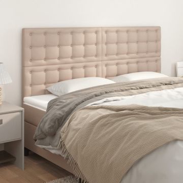 Горни табли 4 бр капучино 100x5x78/88 см изкуствена кожа Kaila