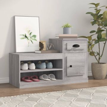 Шкаф за обувки, сив сонома, 100x42x60 см, инженерно дърво