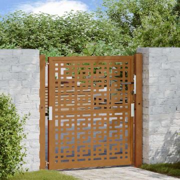 Градинска порта 105x105cm Кръстовиден дизайн атмосферна стомана