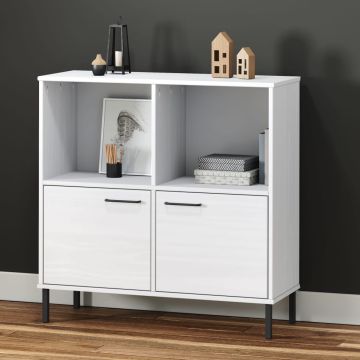 Библиотека с метални крака бяла 90x35x90