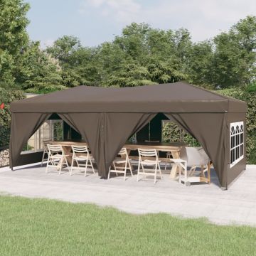 Сгъваема парти шатра със странични стени Best, таупе, 3x6 м