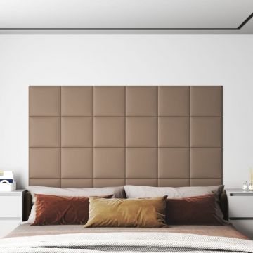 Стенни панели 12 бр капучино 30x30 см изкуствена кожа 1 Mariya,08 м²