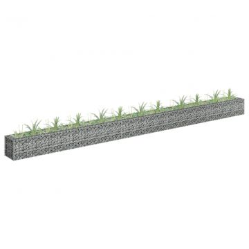 Габион повдигната леха, поцинкована стомана, 450x30x30 cм