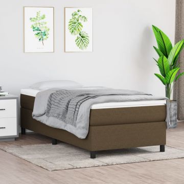 Рамка за легло тъмнокафява 100x200 см плат