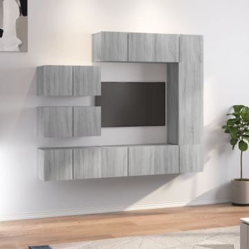 Комплект ТВ шкафове от 8 части Mahi, сив сонома, инженерно дърво
