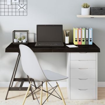 Плот за маса тъмнокафяв 120x60x(2-6) см обработен масивен дъб