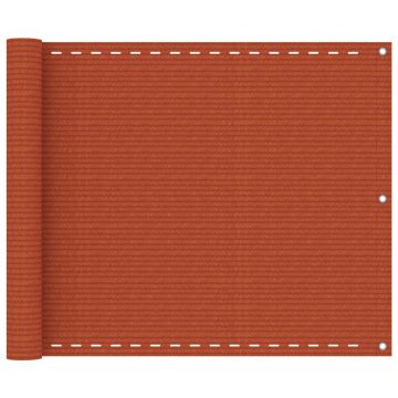 Балконски параван, оранжев, 75x500 см, HDPE