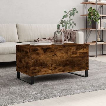 Кафе маса, опушен дъб, 90x44,5x45 см, инженерно дърво