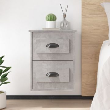 Нощни шкафчета за стенен монтаж 2 бр бетонно сиви 41,5x36x53 см