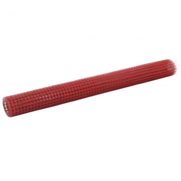 Кокошкарска мрежа Shea, стомана с PVC покритие, 25х1,5 м, червена