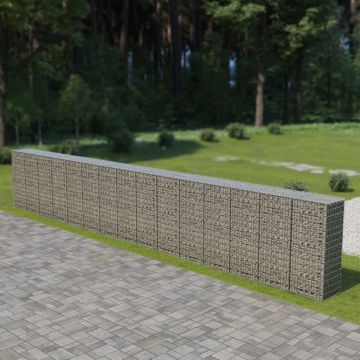 Габионна стена с капаци, поцинкована стомана, 900x50x150 см