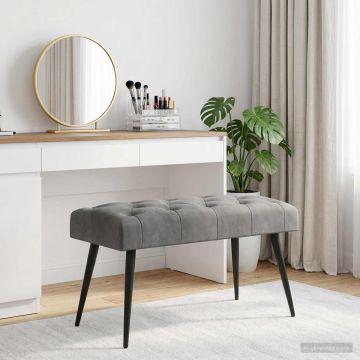 Пейка с копчета Тъмносиво 80 x 40 x 46 см Кадифе