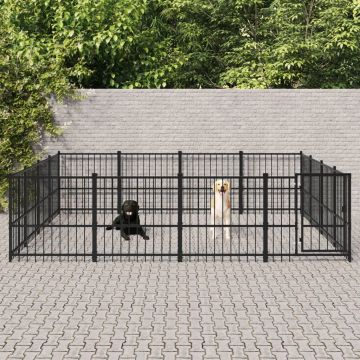 Дворна клетка за кучета, стомана, 15,05 м²