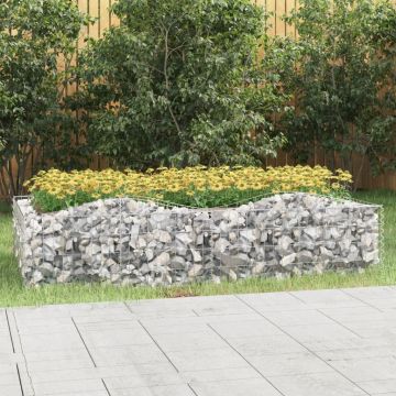 Извит габион повдигната леха 200x100x50 см поцинковано желязо