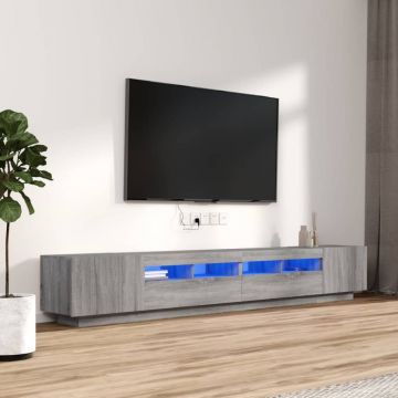 Комплект ТВ шкафове от 3 части с LED сив сонома инженерно дърво Milne
