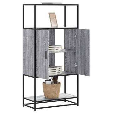 Висока дъска Grey Sonoma 68x35x139 cm Обработено дърво и метал