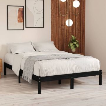 Рамка за легло черна дърво масив 120x190 см 4FT Small Double Avleen