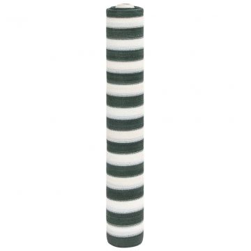 Засенчваща мрежа зелено и бяло 1,5x25 м HDPE 195 г/м²