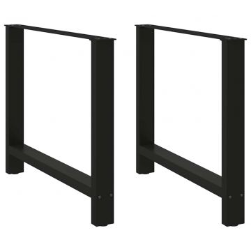 Крака за трапезна маса черни 2 бр. 100x(72-73) cm стомана