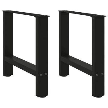 Крака за масичка за кафе черни 2 бр. 60x(42-43) cm стомана