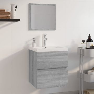 Комплект мебели за баня Alford, сив сонома, инженерно дърво