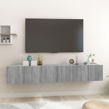 Висящ шкаф, сив сонома, 3 бр, 60x30x30 см, инженерно дърво