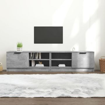 ТВ шкафове 2 бр бетонно сиви 80x35x36,5 см инженерно дърво