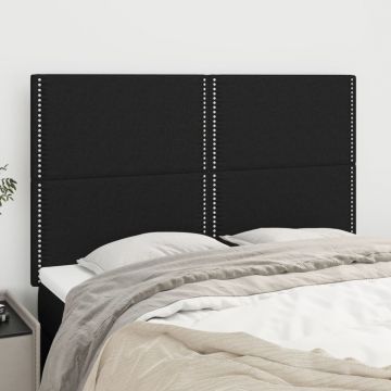 Горни табли за легло Kalvin, 4 бр, черни, 72x5x78/88 см, плат