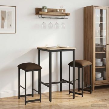 Бар стол 2 бр. Таупе 40 x 32 x 74 см Инженерна дървесина