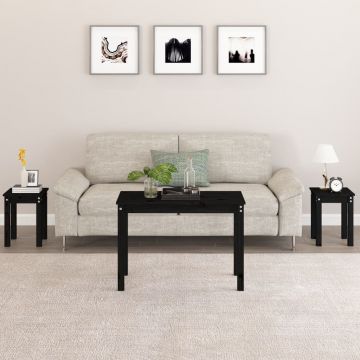 Стифиращи маси, 3 бр, черни, бор масив