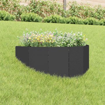 Ограда за трева 100 x 45 cm Стомана Черно