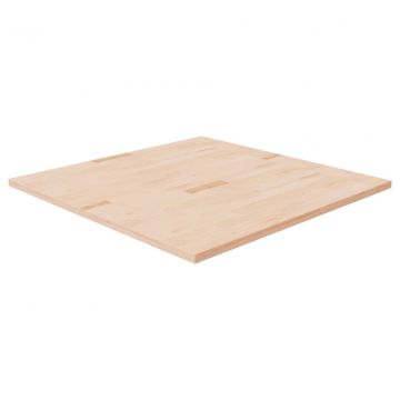 Квадратен плот за маса, 90x90x2,5 см, необработен дъб масив