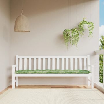Възглавница за градинска пейка десен на листа 200x50x7 см плат John-James