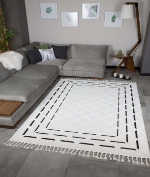 Килим за антре (80 x 300) 33202A - кремав, черен крем
черен