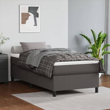 Pамка за легло сива 90x200 см изкуствена кожа