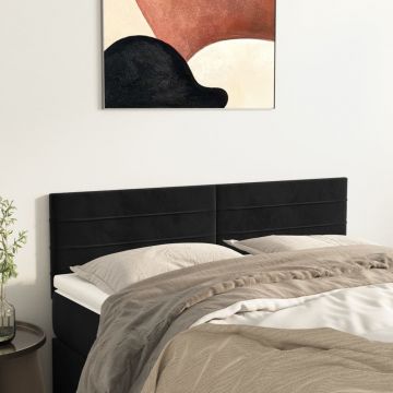 Горни табли за легло Mcguire, 2 бр, черни, 72x5x78/88 см, кадифе