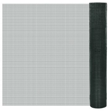 Кокошкарска мрежа Kiya, поцинкована с PVC покритие, 10x1 м, зелена