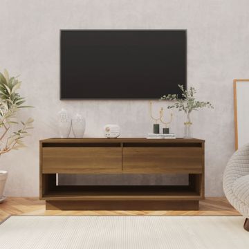 ТВ шкаф, кафяв дъб, 102x41x44 см, инженерно дърво