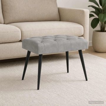 Пейка с копчета Светлосиво 60 x 40 x 45 см Кадифе