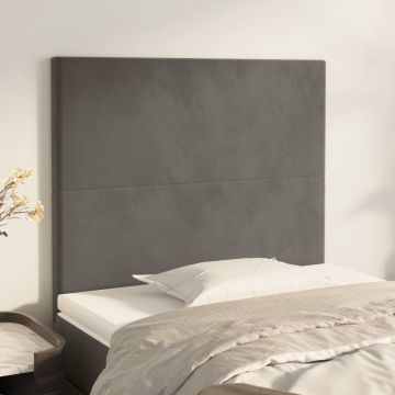 Горни табли за легло Fletcher, 2 бр, тъмносиви, 90x5x78/88 см кадифе