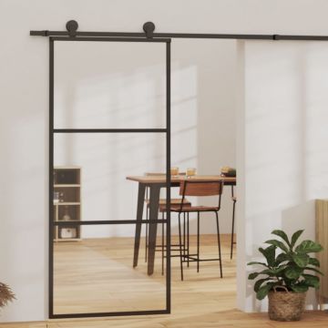 Плъзгаща се врата с механизъм Anaya, ESG стъкло и алуминий, 90x205 см